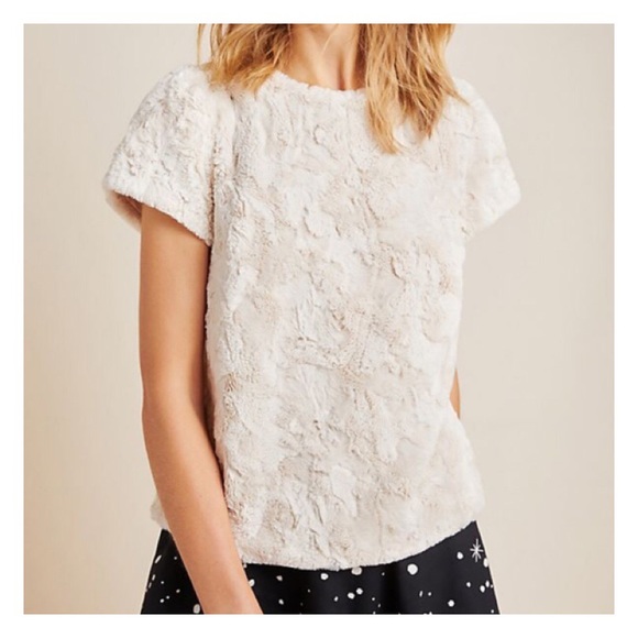 Anthropologie Fuzzy Fur Tee